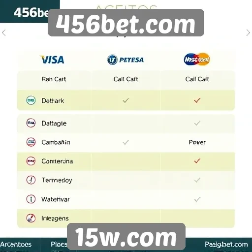 Métodos de pagamento aceitos no 456bet